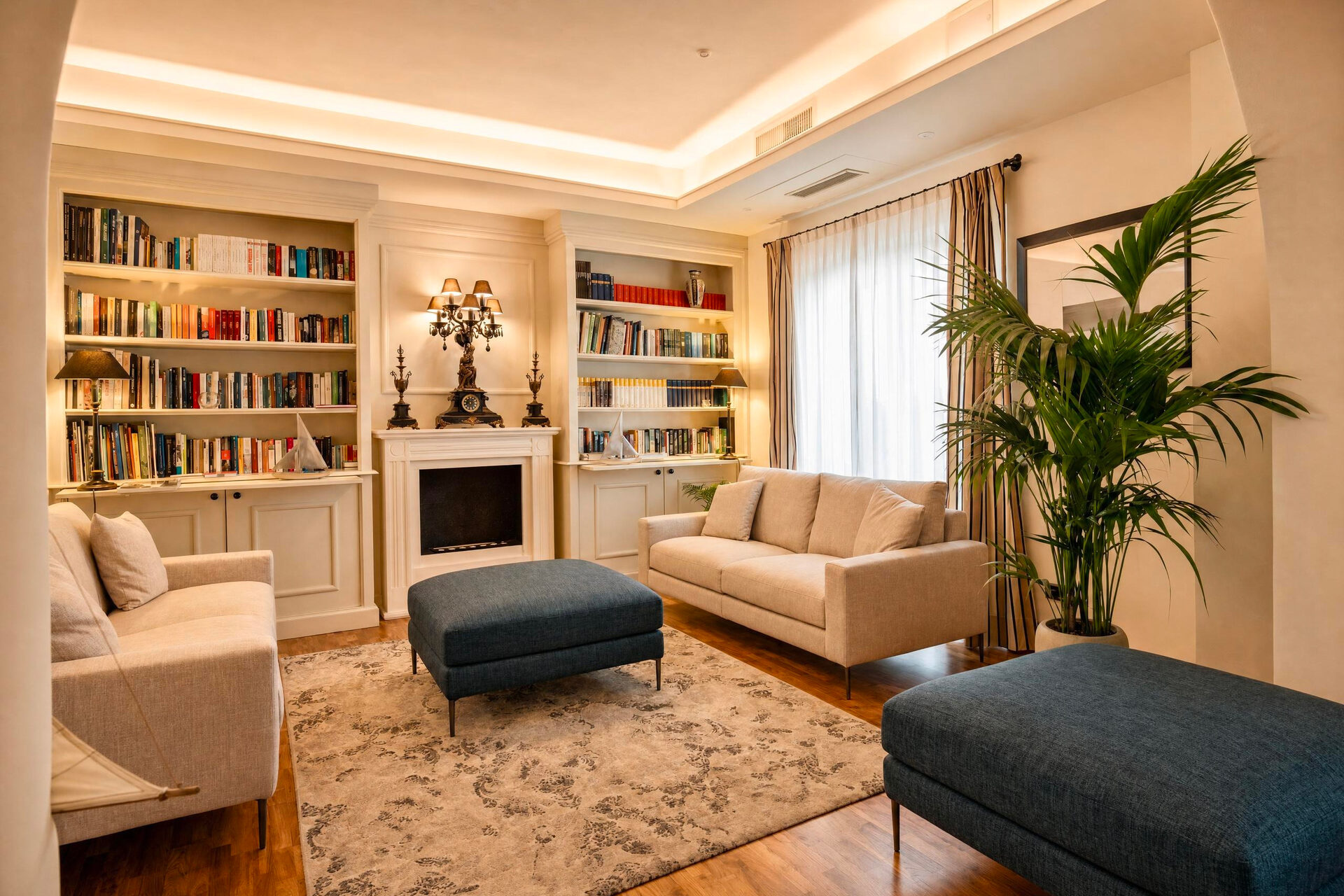 Sala lettura con biblioteca Terrazza Marconi
